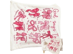 Decoración Sofá Manta Navideña, Lazo Rosa,