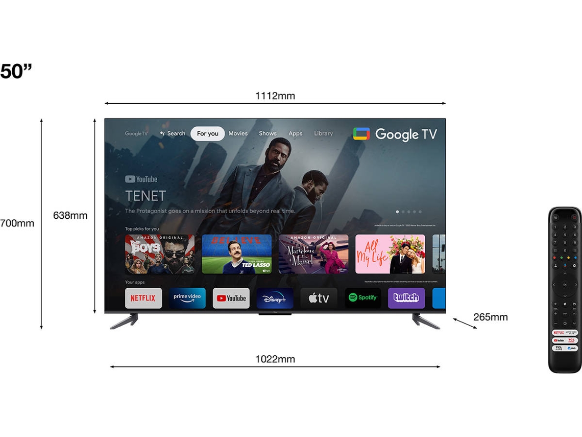 TV TCL 50C645(QLED - 4K Ultra HD - 50'' - 127 cm - Smart TV) | Worten.es