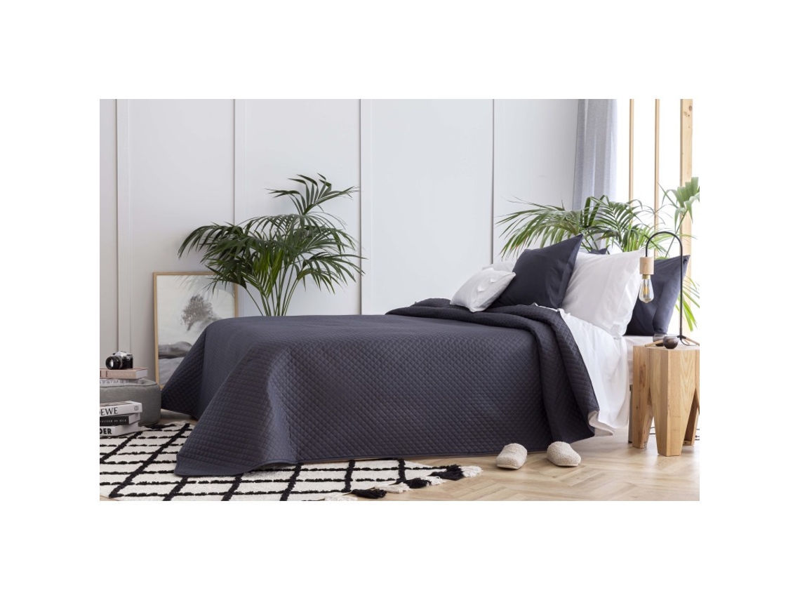 Colcha Boutí Microfibra 4 Estaciones Cama 120/135- 230X260cm Rombos Gris Oscuro TODOCAMA