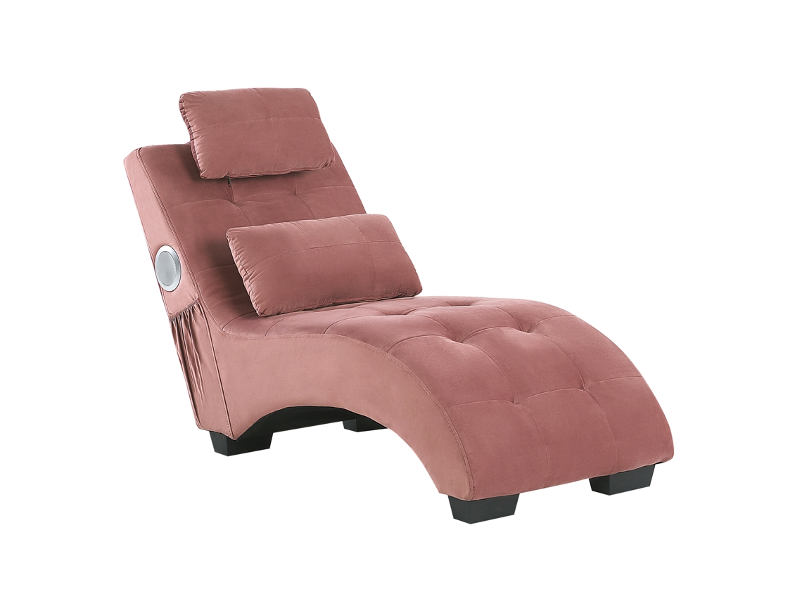 Chaise longue BELIANI Simorre de Terciopelo Rosa 157x66x82