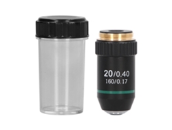 NEVEANCE Lente Objetivo Microscopio 20X Acromática en Latón Cromado Interfaz 20,2mm
