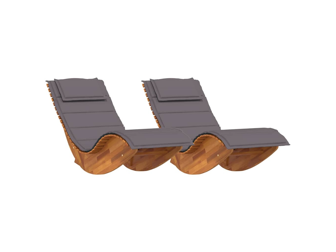 Maison Exclusive - Juego de tumbona de 2 piezas, madera maciza de acacia marrón
