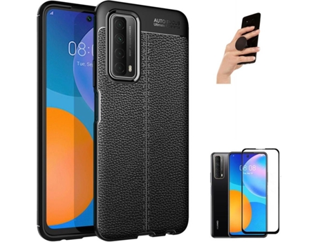 Carcasa, Protector y Popsocket Huawei P Smart 2021 Rugged Leather Negro