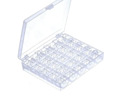 25 Canillas Para Máquina De Coser En Plástico Transparente Con Estuches Para Canillas
