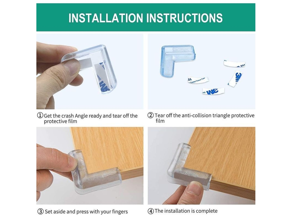 Protectores De Esquinas Para Mesa 2025, 20 Unidades, Transparentes, Antichoque, Seguros Para Bebés, Fácil Instalación, Pvc No Tóxico