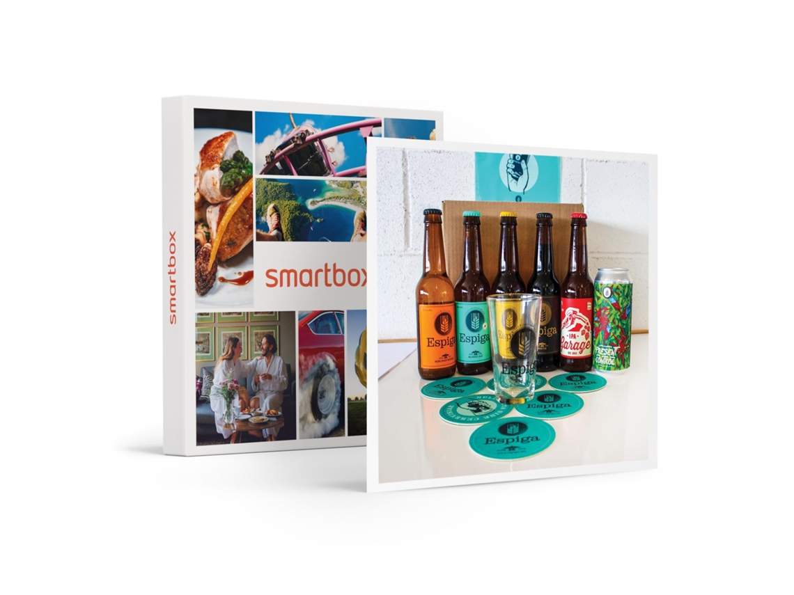 Caja Regalo SMARTBOX Cervesa Espiga: pack de 6 cervezas a domicilio, vaso cervecero y posavasos