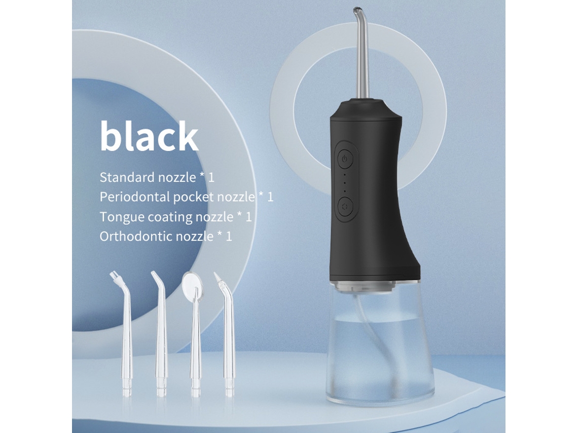 Equipo Limpieza Interdental Negro Cuatro Puntas, Limpieza Profunda, Tres Intensidades, Evita Hemorragias En Encías Sensibles.