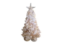 Árbol De Navidad De Resina Con Forma De Concha Marina, Decoración Navideña Con Temática Oceánica, 15x6x6cm, Blanco