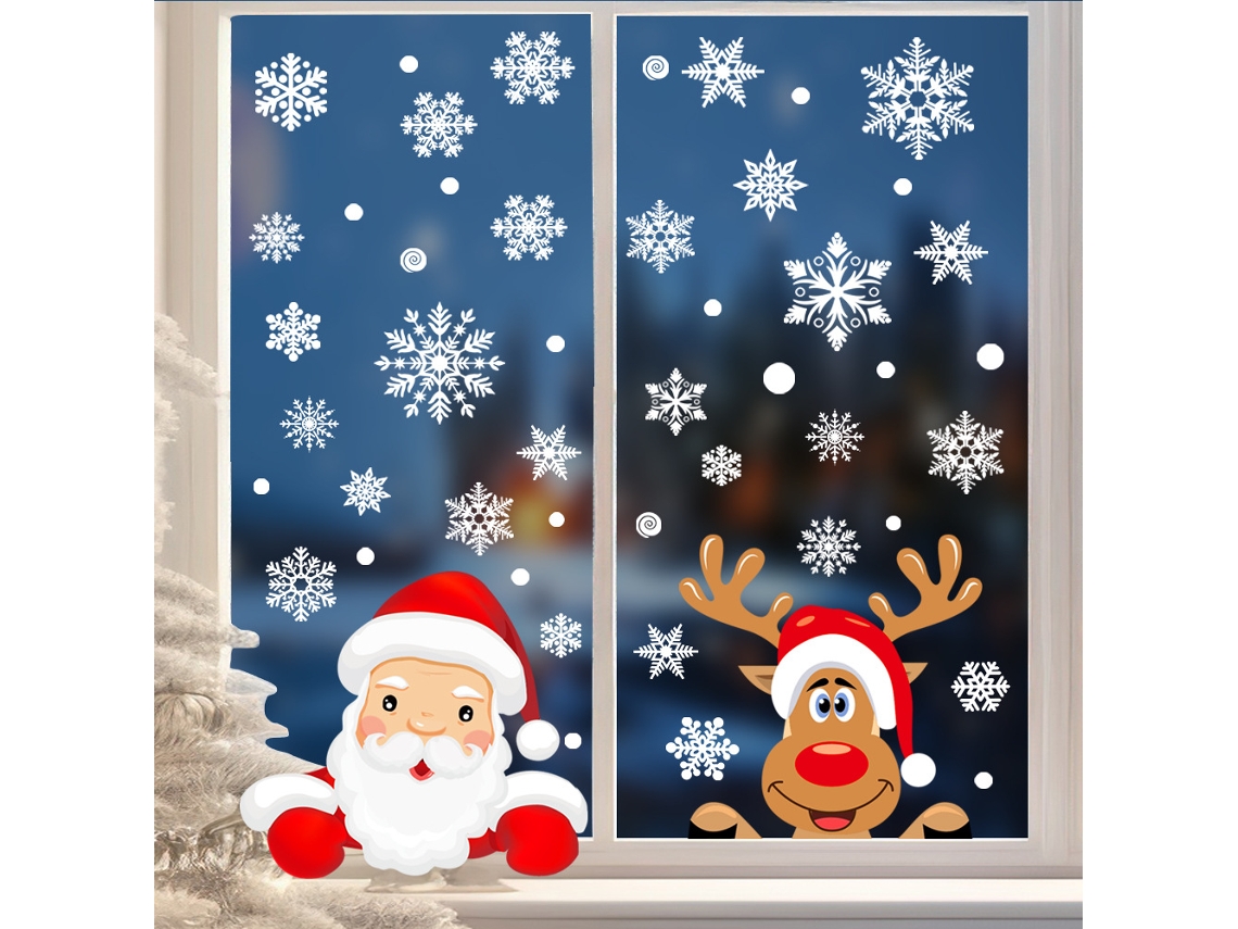 Nuevas pegatinas decorativas navideñas para puertas y ventanas de cristal, con ciervos verdes, 20 x 30 cm. Yunzii (4 hojas)