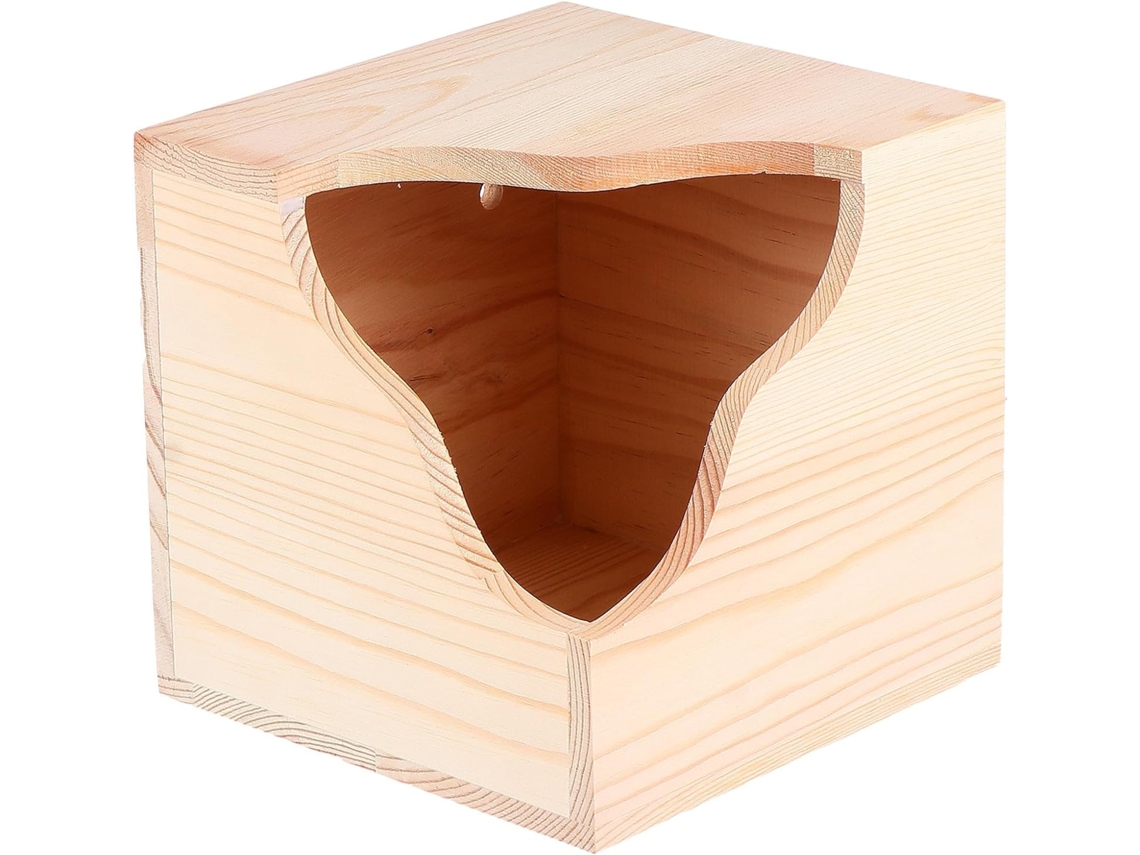 Caseta De Alimentación Inoomp Para Ardillas Y Cobayas, Robusta Cabaña De Madera Con Bordes Lisos, Plataforma Para La