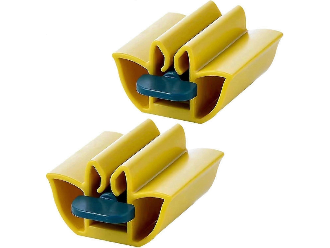 Paquete de 2 exprimidores de pasta de dientes de plástico amarillo, exprimidor cuadrado y tubo giratorio Rosewell
