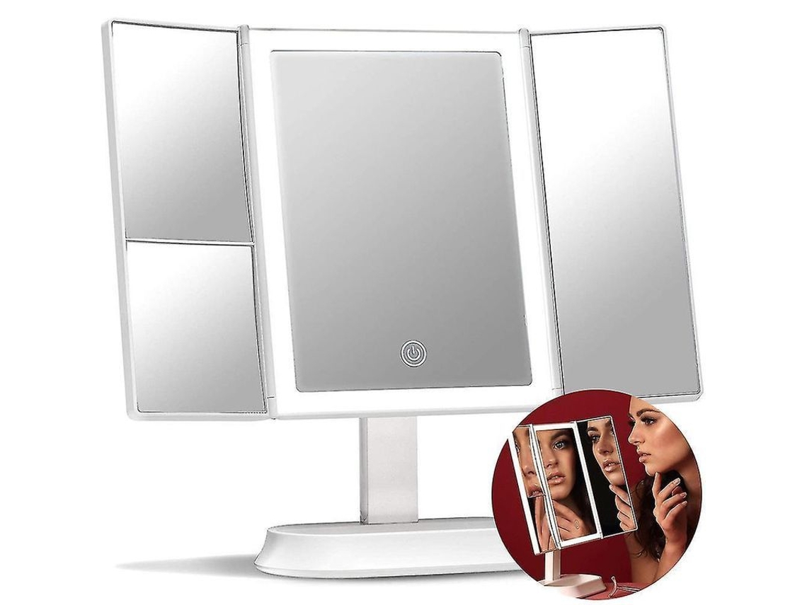 Espejo De Tocador Iluminado Con Aumento De 3x Y 5x - Espejo De Mesa Ajustable Thr