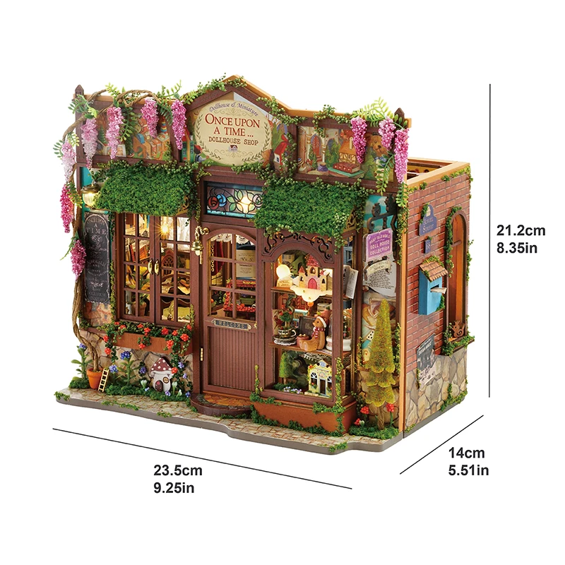 (f068a) Kit grande de muebles de madera e iluminación para casa de muñecas (hágalo usted mismo)