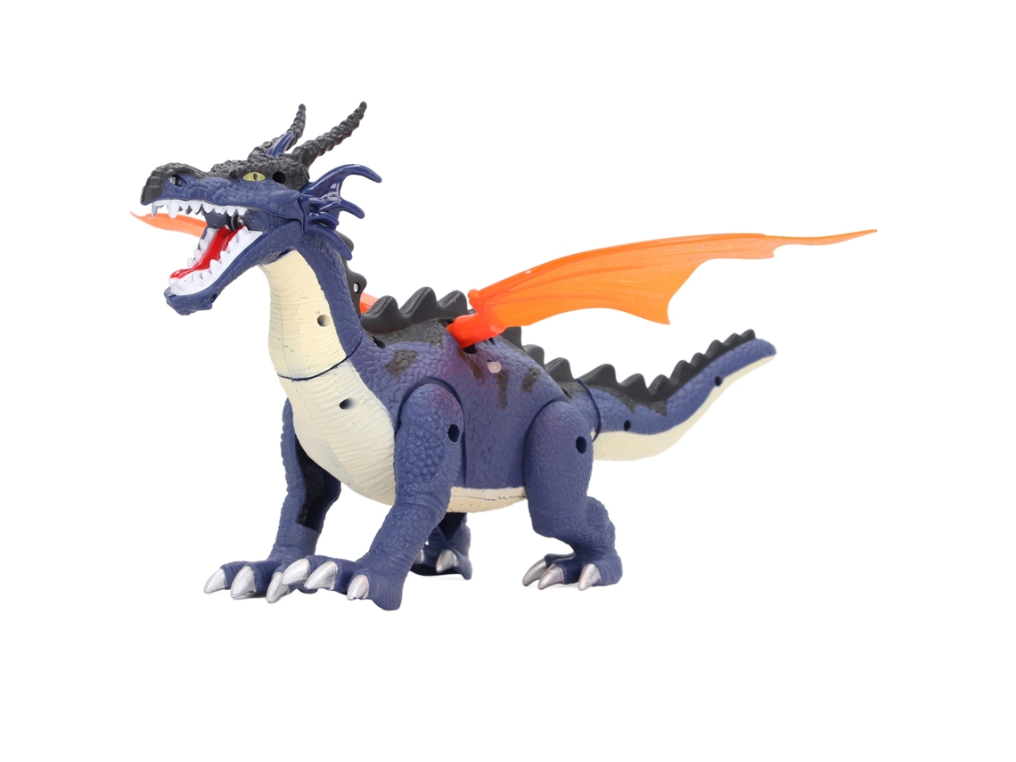 Juguete Andador De Dinosaurio Eléctrico Con Llama Simulada, Sonido, Luz Y Dragón Azul Para Niños.
