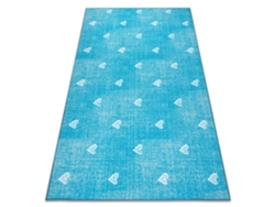 Alfombra Para Niños Hearts Jeans, Vintage Corazones - Turquesa (400 x 600 cm)