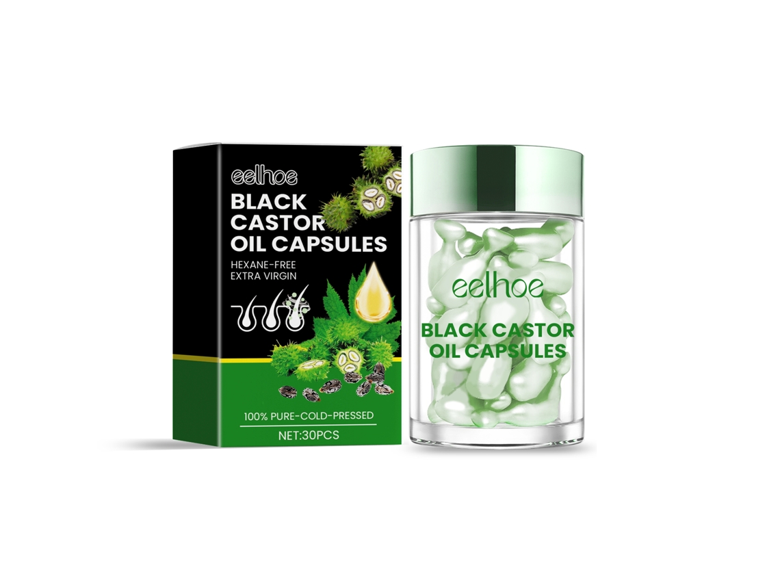 Cápsulas de aceite de ricino para el cuidado del cabello