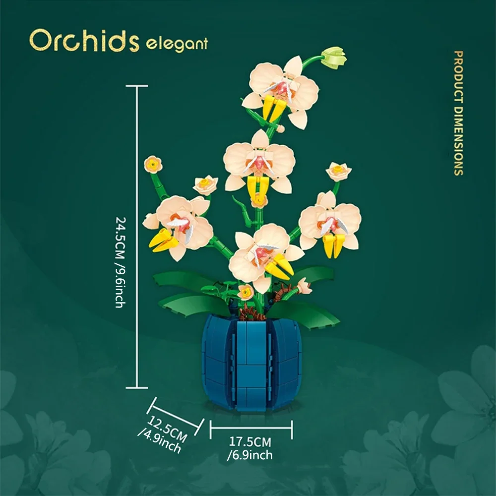 Kit para construir rosas con bloques, incluye jarrón, un elegante regalo decorativo floral.