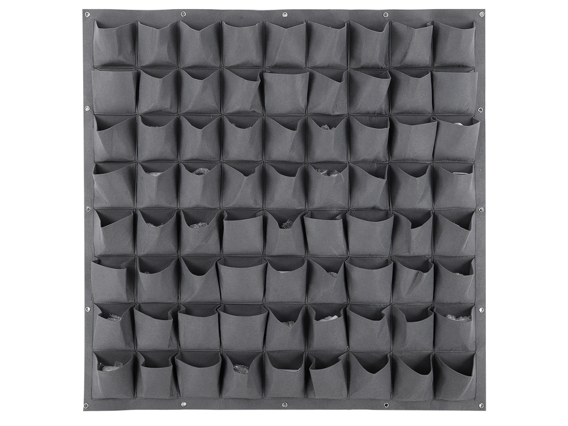 Bolsa Vertical Para Plantas Con 72 Bolsillos, Macetero Colgante Para Jardín Interior/exterior, Gris.
