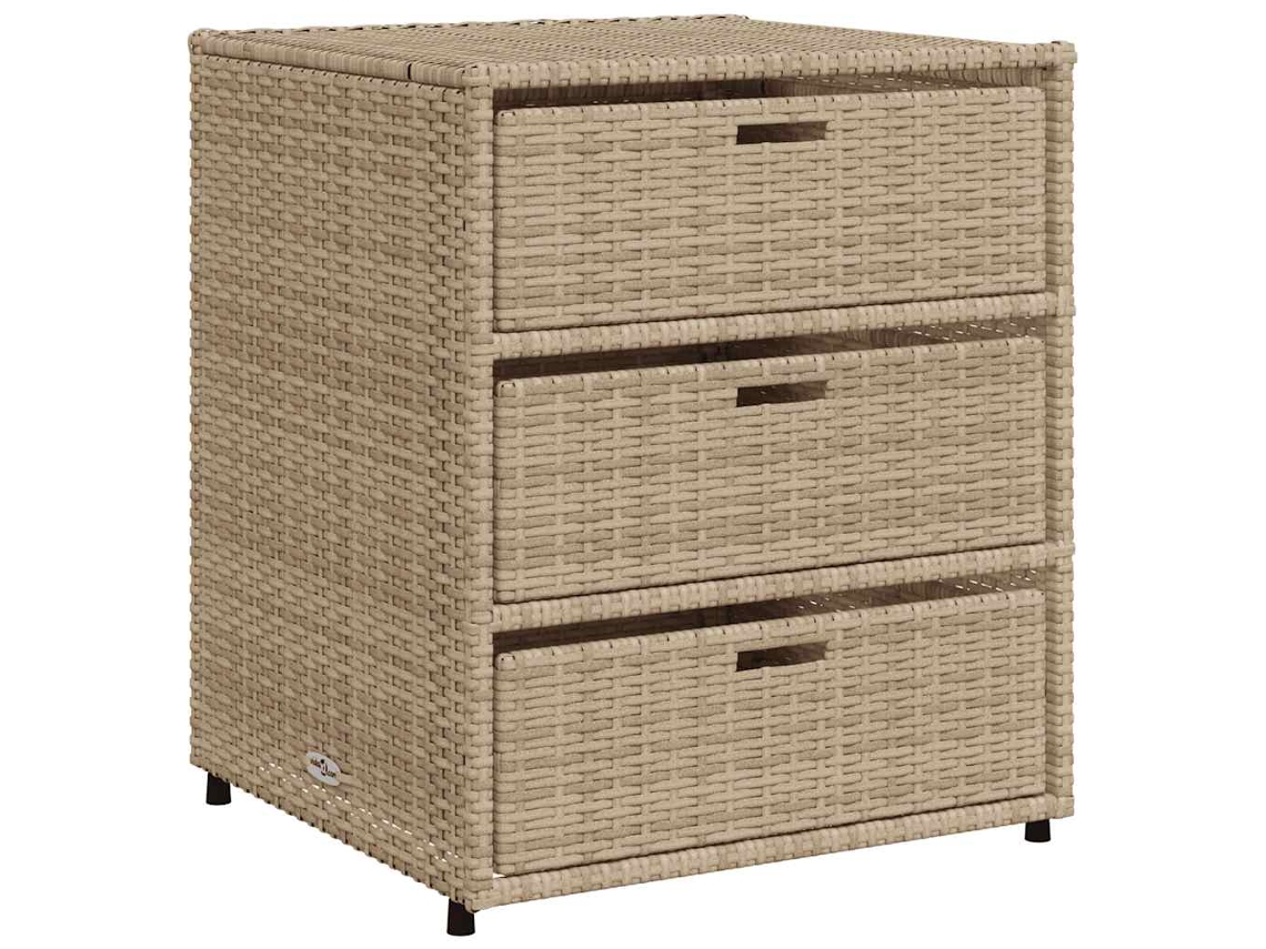 Armario de jardín 55x59x69 cm Mimbre Beige MAISON EXCLUSIVE