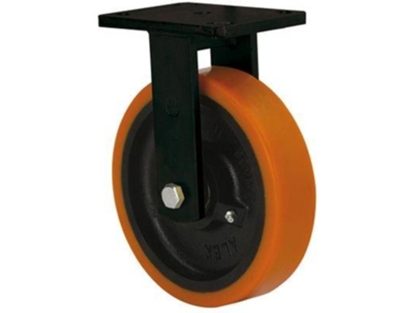 Rueda fija (ancha) 17hlb300a-hub hierro-poliur.naranja eje bolas ALEX