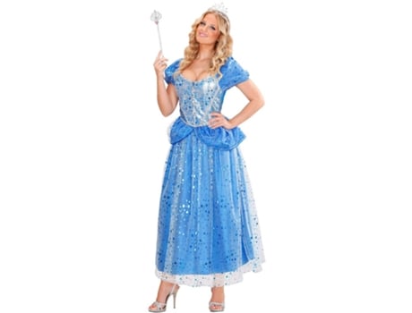Disfraz de Mujer WIDMANN azul claro princesa o hada (Tam.: S)