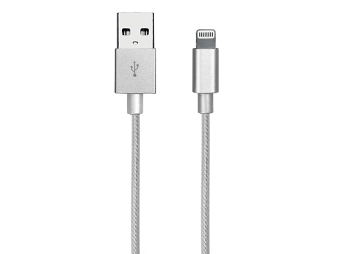 Cable SBS TECABLEUSBIP5BS (USB - Lightning - 1 m - Plateado) — USB - Lightning | 1 m