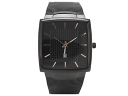 Reloj Hombre De Cuarzo Con Correa De Acero Pulsera Estilo Casual Empresarial Negro