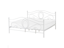 Cama con somier BELIANI Lyra de Acero Blanco 182x209x107