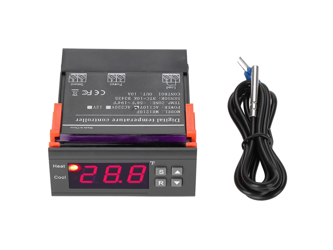 Termostato Controle Digital de Temperatura Mh1210f Sensor 58~194℉ Ac110v S/MARCA