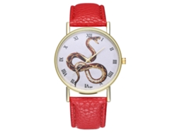 Reloj De Muñeca Analógico De Cuarzo Con Diseño De Animales Moda Dial Redondo (rojo)