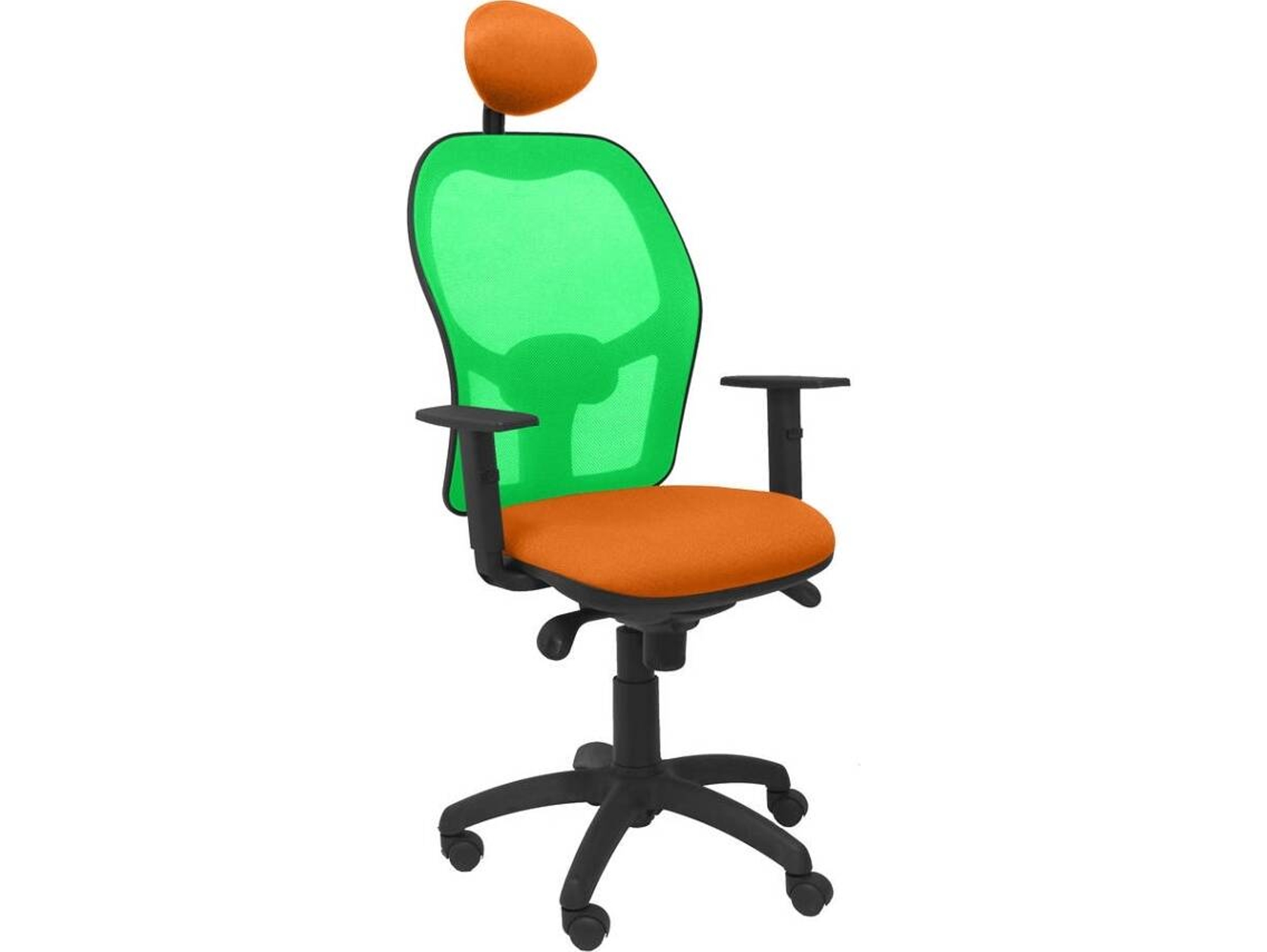 Silla de Escritorio Operativa PYC Jorquera C Naranja V (Brazos Ajustables - Malla)