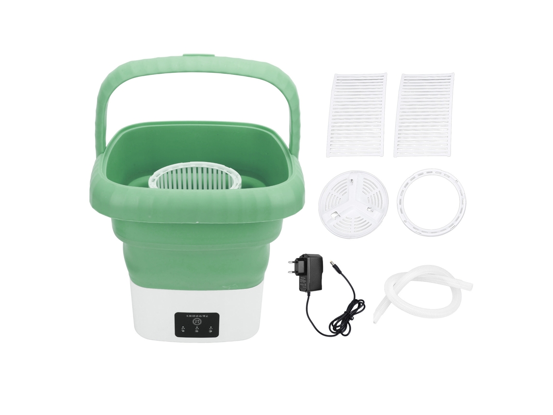 Lavadora Plegable Portátil De 9 Litros Para Ropa Interior, Calcetines, Ropa De Bebé, Viajes, Dormitorios, 100-240 V, Enchufe Europeo Verde.