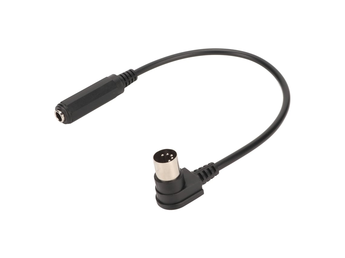 Cabo Adaptador 6.35mm Fêmea 1/4 Polegada Para Midi 5 Pinos Macho 90 Graus Universal