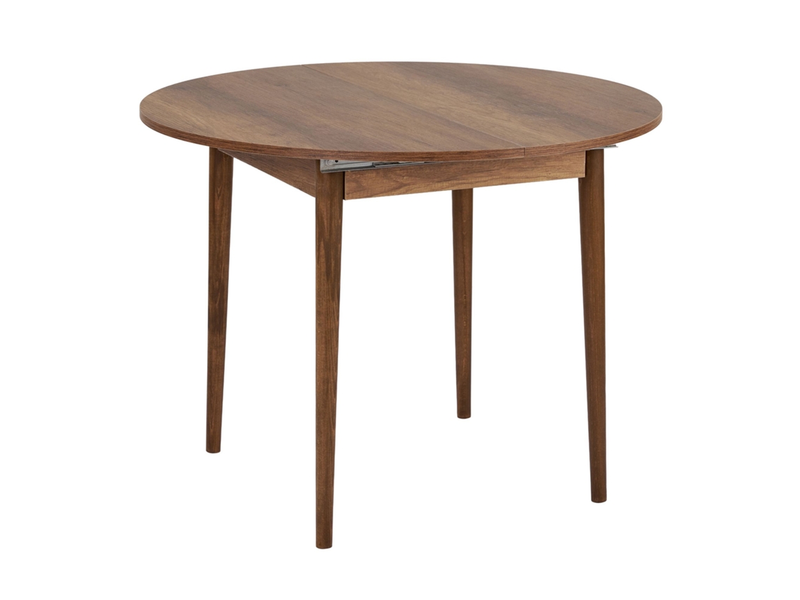 Mesa de comedor extensible de madera "Viona" 100 x 100 x 75 cm - Nogal Barroco
