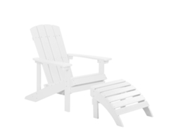 Silla con reposapiés BELIANI Adirondack de Madera plástica Blanco 75x88x88