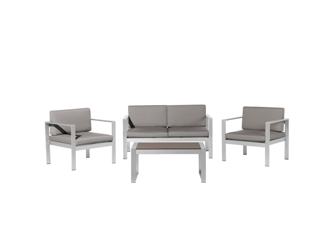 Conjunto de jardín de aluminio gris/plateado BELIANI Salerno
