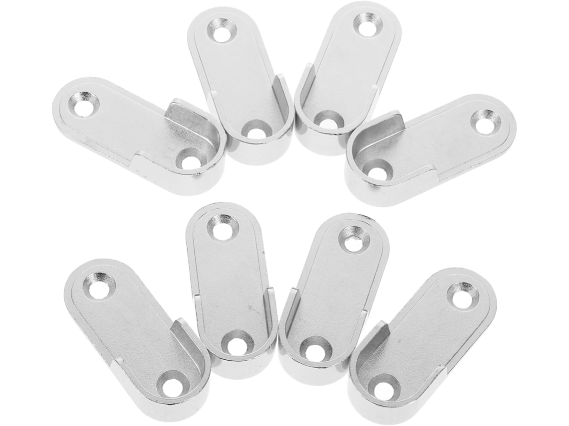 Juego 8 Soportes Acero Barras Armario Tornillos Ideales Colgar Accesorios Práctico Almacenamiento Ropa