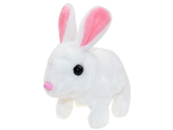 Conejo de peluche eléctrico Walshlxq con pilas, conejo de peluche que rebota con orejas móviles y sonido, regalo interactivo para niños.