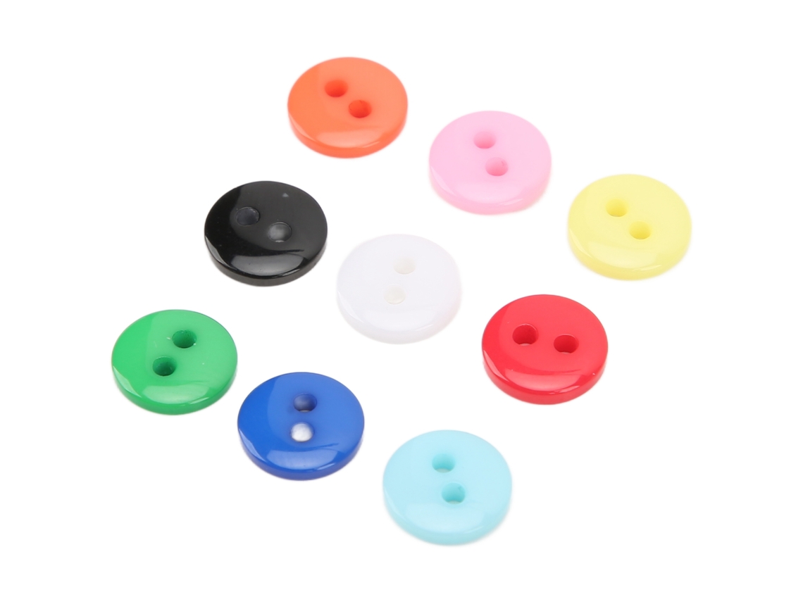 200 Botones Redondos De Resina Para Coser, 2 Agujeros, Multicolor, Duraderos Para Manualidades Y Ropa (9 Mm)