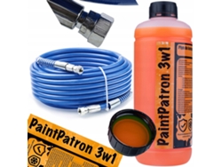 Manguera para pulverizador sin aire de 15 m, azul – TPU Duradero | 228 bar | Incluye líquido limpiador de 1 l