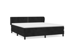Maison Exclusive - Cama Box Spring Con Colchón Terciopelo Negro 180x200 Cm