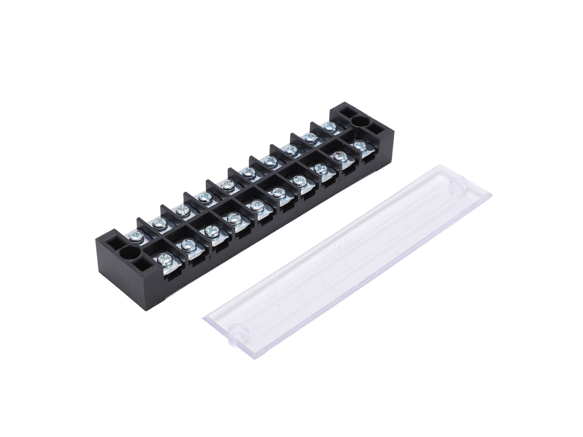 Juego de bloques de terminales TB-2510L de 10 posiciones, dos filas, 25 A, 600 V para cajas de distribución (25 unidades)