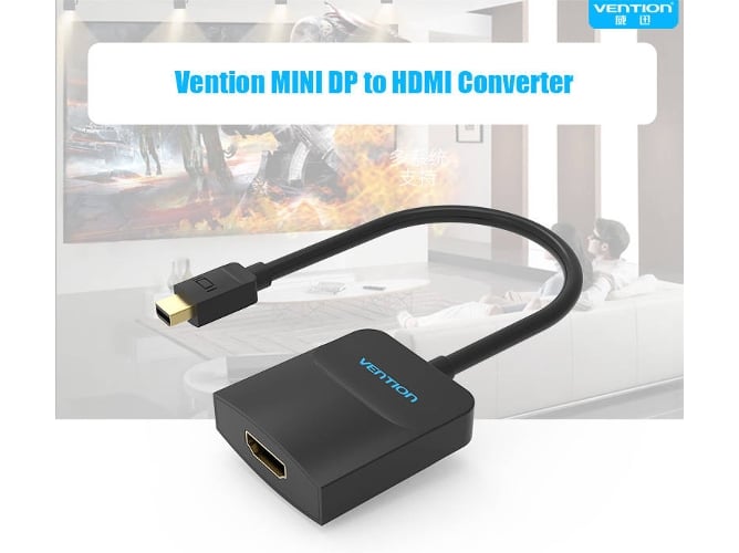 Convertidor Adaptador Vention Thunderbolt Mini DisplayPort Macho para HDMI Negro
