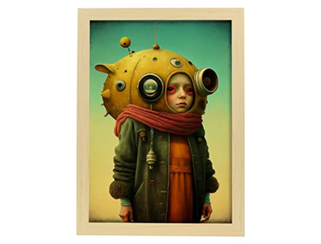 NACNIC Poster No Humano En Estilo Surrealismo Cinematográfico Ilustraciones Y Grabados De Historieta Abstracta Y Artística A4 Marcos Madera