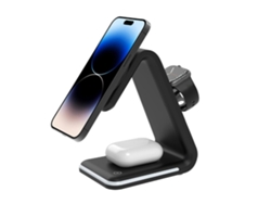 Cargador Inalámbrico Magnético Estación De Carga Inalámbrica 3 En 1 Para Varios Dispositivos 15 W Rápido Para Iphone Iwatch Airpods Negro Yemaesre