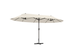 VPMKP - Outsunny sombrilla doble 4,55x2,65x2,38 m con manivela resistente al agua y protección UV para terraza y patio crema PMM CAPITALI