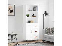 Aparador Alto Madera Contrachapada Blanco 69,5x34x180 Cm