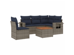 Maison Exclusive - Conjunto De Sofá De Jardín De 6 Piezas Con Cojines, Poliratán Gris