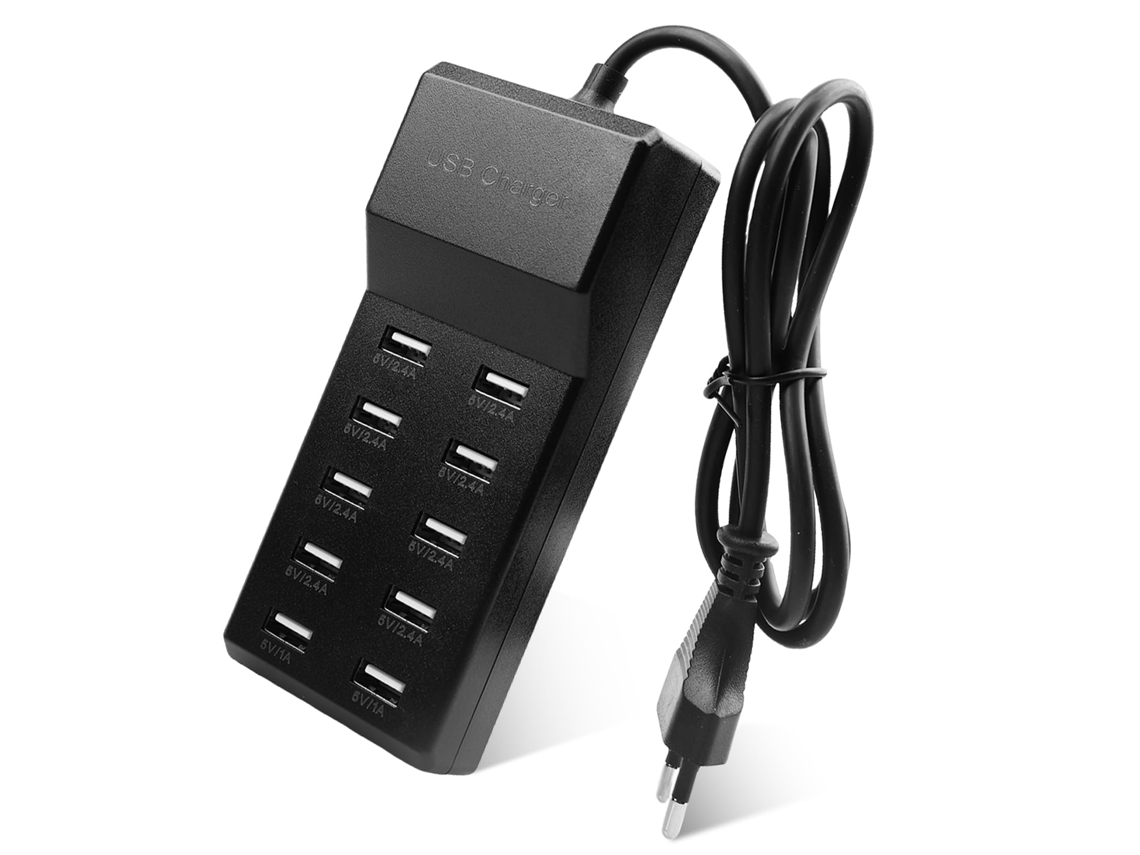 Carregador Usb 50w 10 Portas, Hub Multifuncional Compatível Com Celulares E Tablets.