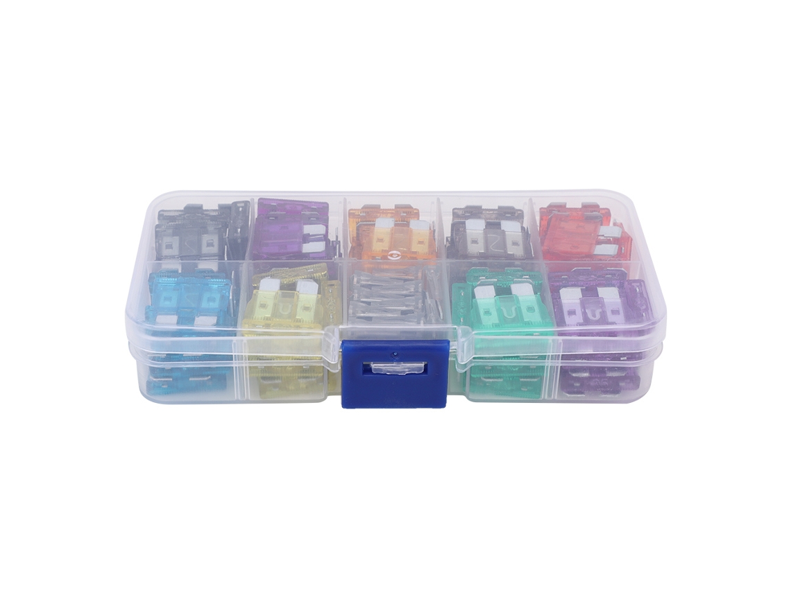 TRUYUETY Kit de Fusibles Automotrices en Cuchilla, 100 Unidades, Latón Galvanizado, 2~35A, 32V, Fusión Rápida